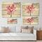 Designart - Vintage Detail of A Pink Lotus - Traditional Print on Natural Pine Wood